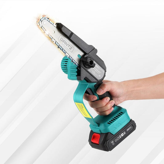 Giantz Tools > Power Tools > Chainsaws Giantz 6" Mini Cordless Electric Chainsaw Rechargeable Wood Cutter