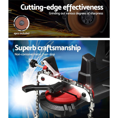 Giantz Tools > Power Tools > Chainsaws Giantz Chainsaw Sharpener Electric Chain Blade Sharpening Tool Grinder