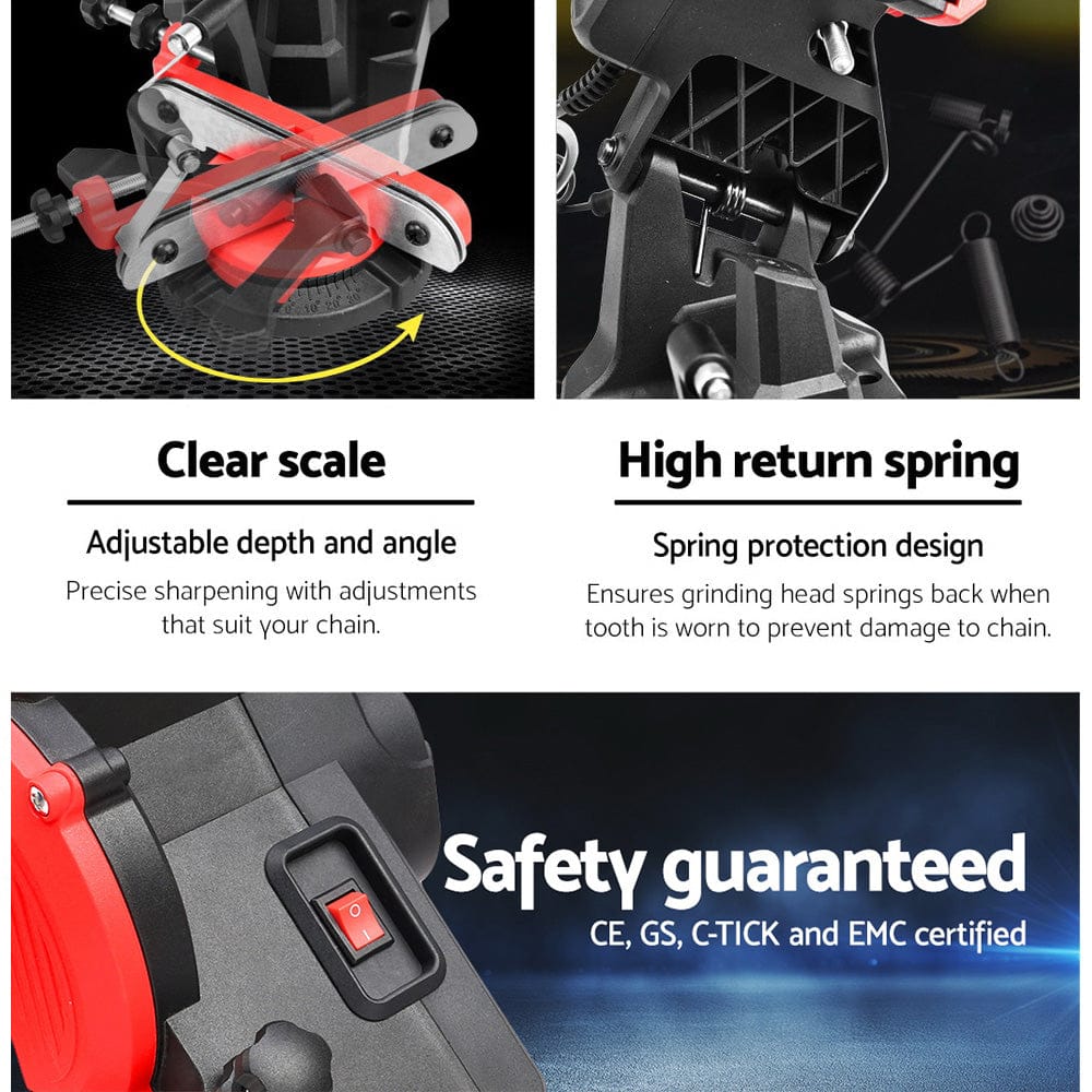 Giantz Tools > Power Tools > Chainsaws Giantz Chainsaw Sharpener Electric Chain Blade Sharpening Tool Grinder