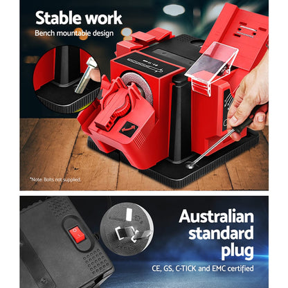 Giantz Tools > Power Tools > Chainsaws Giantz Tool Sharpener Electric Drill Bit Knife Scissor Chisel Planer Grinder