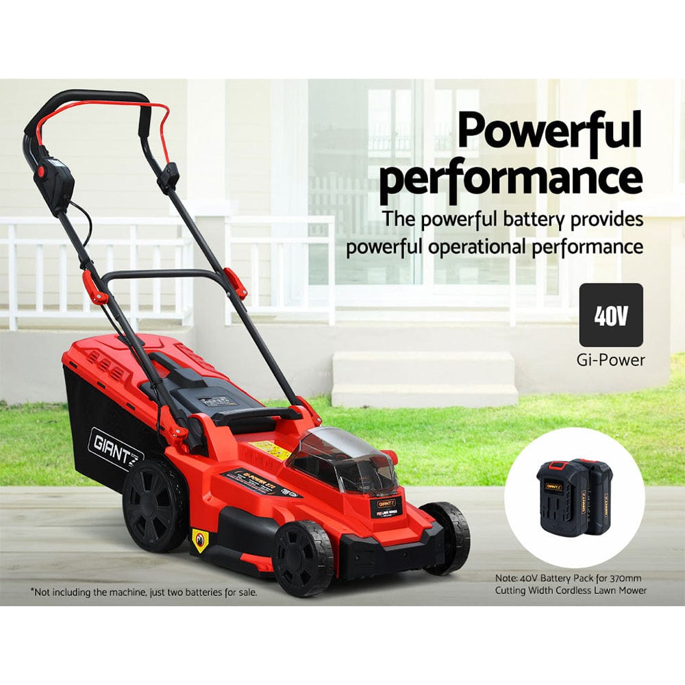 Giantz Tools > Power Tools > Outdoor Power Equipment Giantz Lawn Mower 40V Battery Only Cordless 20V x2 Fits LI37