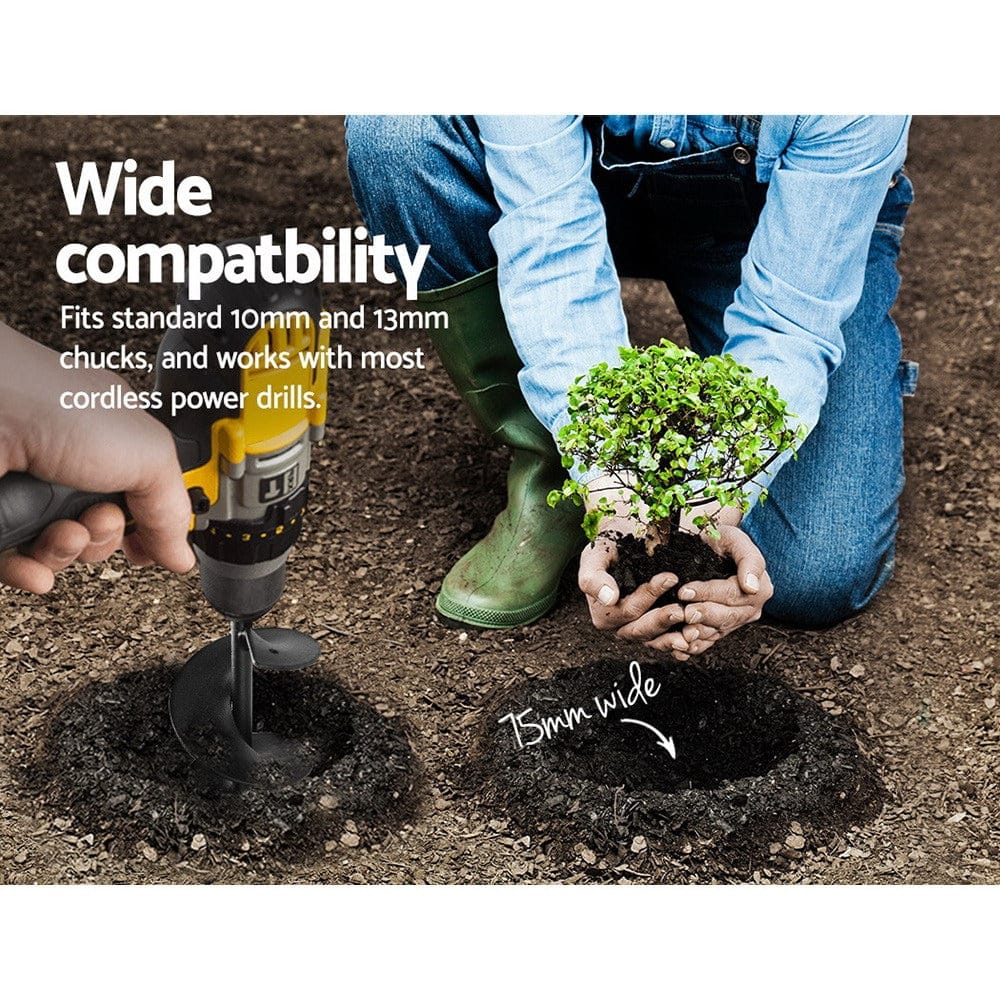 Giantz Tools > Power Tools > Outdoor Power Equipment GIANTZ Power Garden Auger Small Earth Planter 75 X 600MM Black