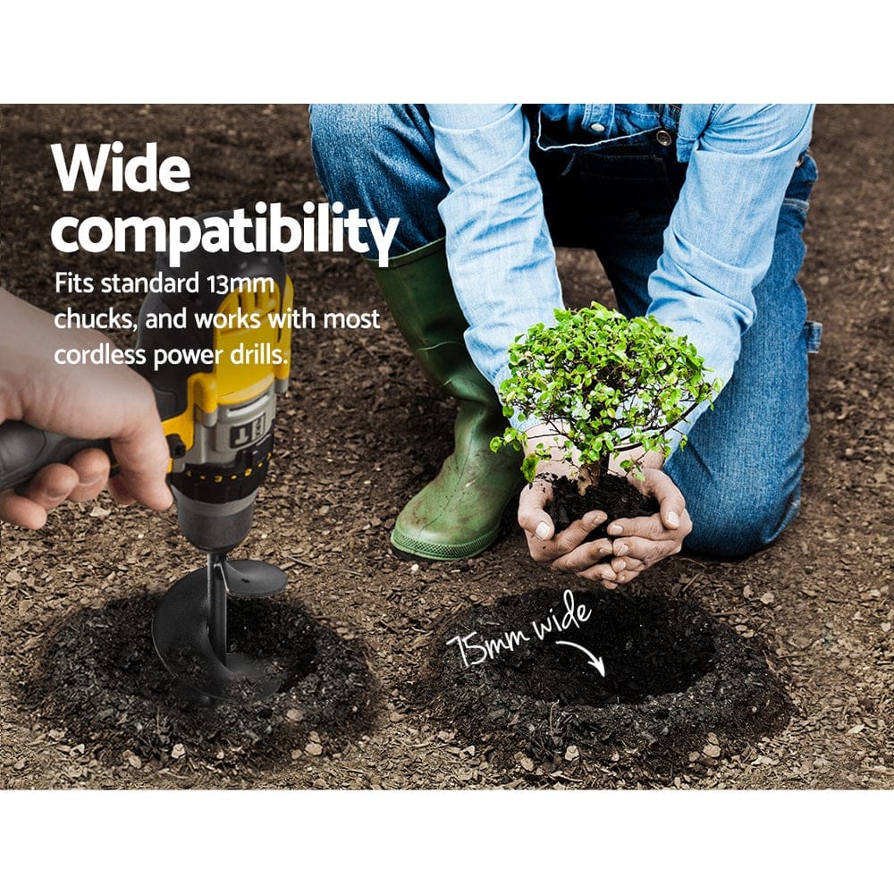 Giantz Tools > Power Tools > Outdoor Power Equipment GIANTZ Power Garden Auger Small Earth Planter 75 X 600MM Black