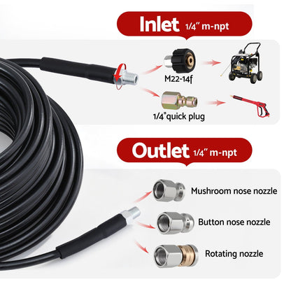 Giantz Tools > Power Tools > Outdoor Power Equipment Giantz Pressure Washer Hose 30M 5800PSI Power Replacement Extension 1/4'' Quick Connect