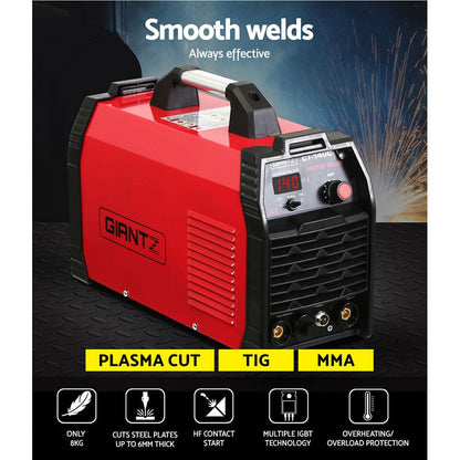 Giantz Tools > Power Tools > Welding Guns & Plasma Cutters Giantz 140Amp Inverter Welder Plasma Cutter Gas DC iGBT Portable Welding Machine