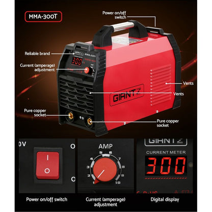 Giantz Tools > Power Tools > Welding Guns & Plasma Cutters Giantz 300Amp Inverter Welder MMA ARC iGBT DC Gas Welding Machine Stick Portable