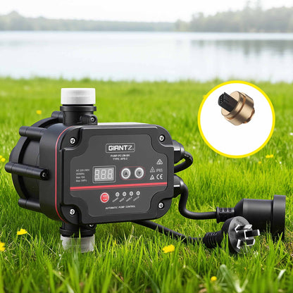 Giantz Tools > Pumps > Irrigation Pumps GIANTZ Digital Water Pump Controller 16A 1.5kW Max High Power Pressure Switch Adjustable 10Bar IP65