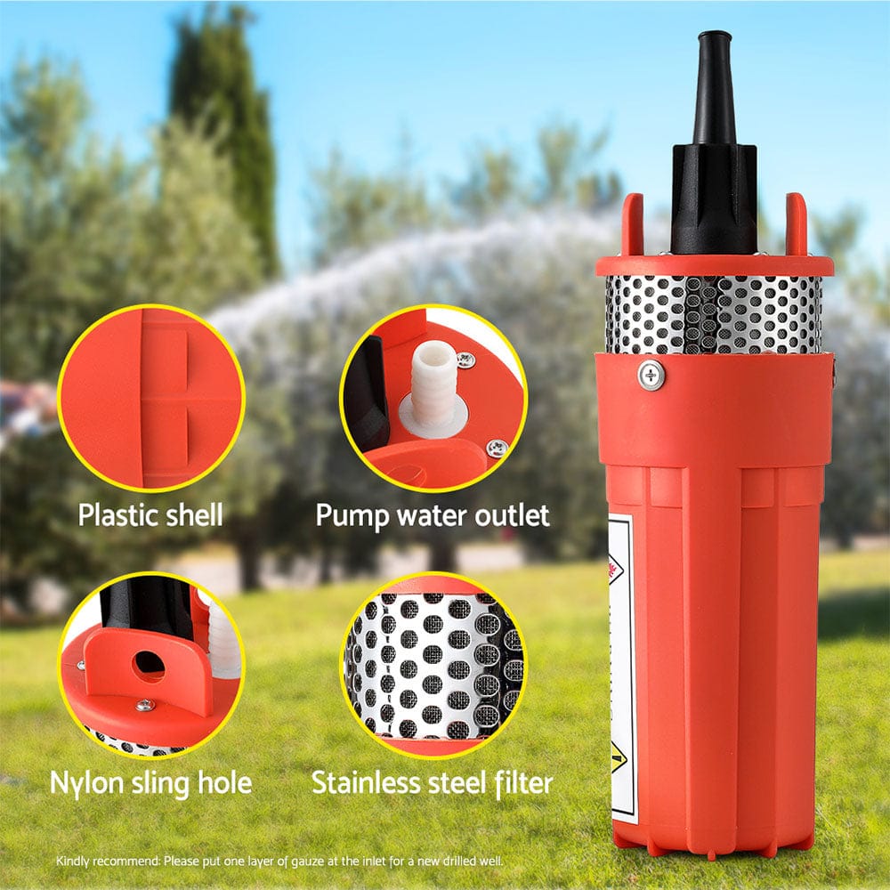 Giantz Tools > Pumps > Irrigation Pumps Giantz Submersible Solar Water Pump 24V 70M Head Deep Well Bore Self-priming