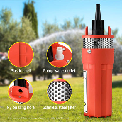 Giantz Tools > Pumps > Irrigation Pumps Giantz Submersible Solar Water Pump 24V 70M Head Deep Well Bore Self-priming