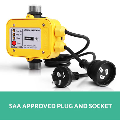 Giantz Tools > Pumps > Irrigation Pumps Giantz Water Pressure Pump Controller Auto Switch Control Electric Electronic Yellow