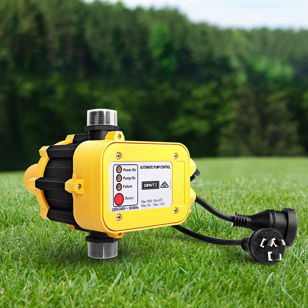 Giantz Tools > Pumps > Irrigation Pumps Giantz Water Pressure Pump Controller Auto Switch Control Electric Electronic Yellow
