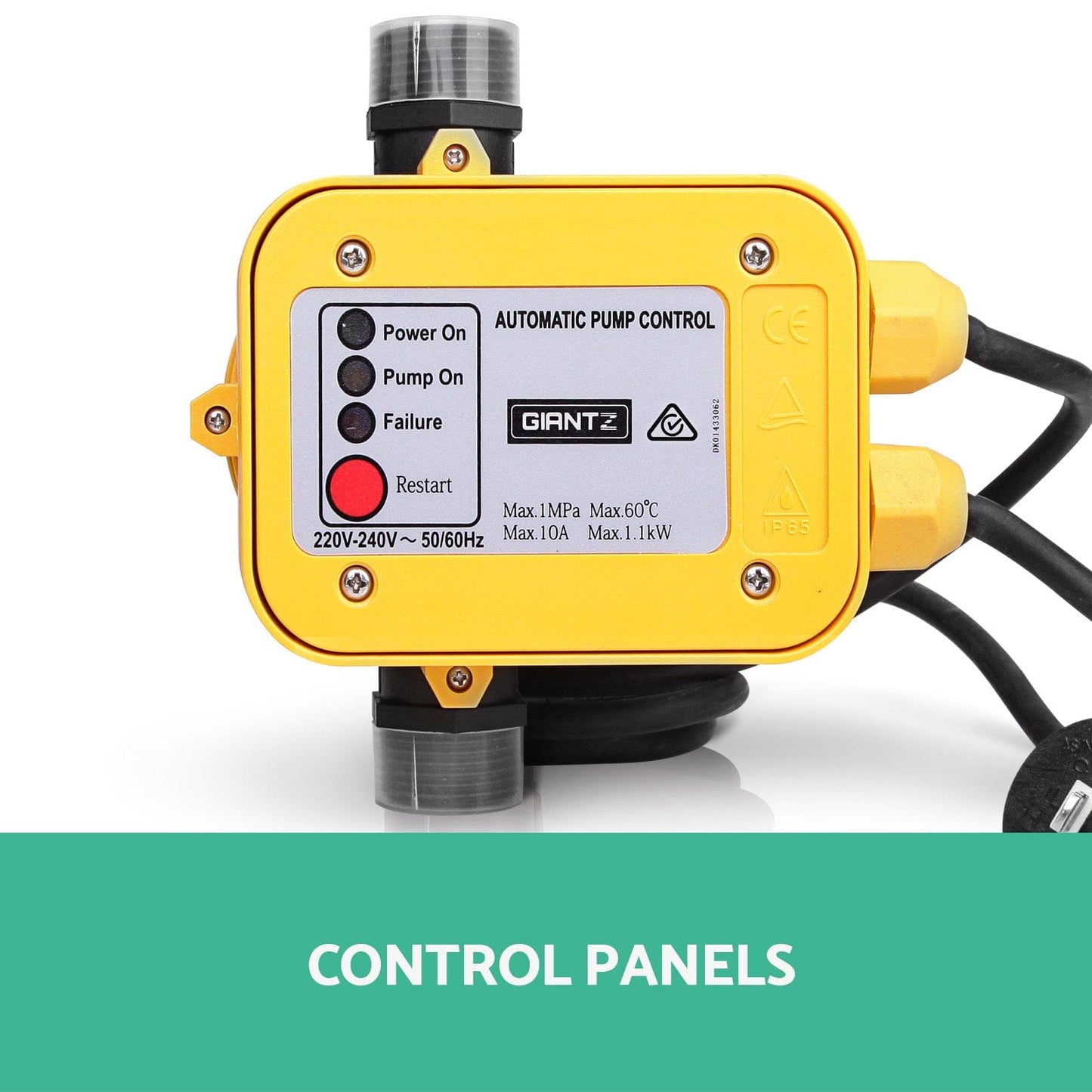 Giantz Tools > Pumps > Irrigation Pumps Giantz Water Pressure Pump Controller Auto Switch Control Electric Electronic Yellow