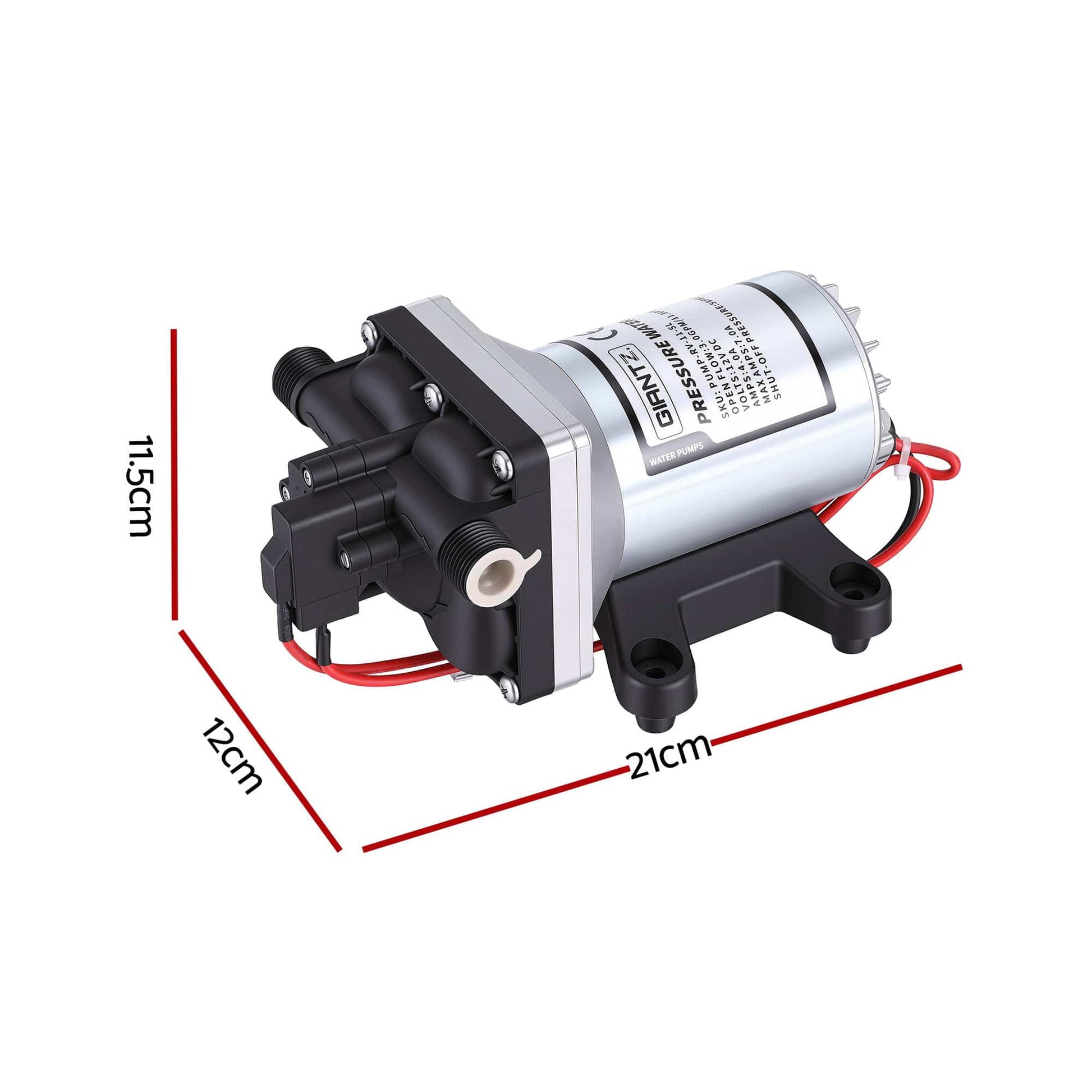 Giantz Tools > Pumps > Pool Pumps Giantz 12V Water Pump High Pressure Fast Self Priming 11.3L with Auto Switch for RV Caravan Boat