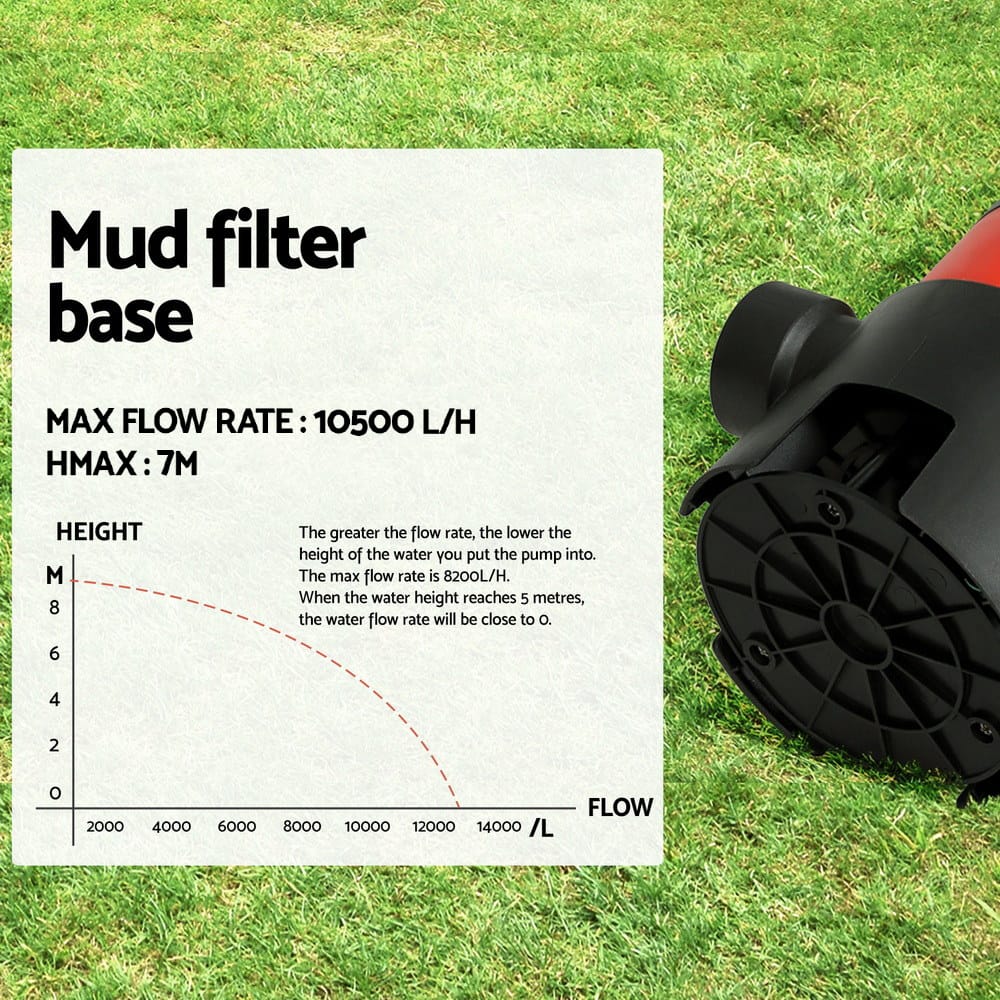 Giantz Tools > Pumps > Sewage Pumps Giantz Garden Submersible Pump 550W Dirty Water Bore Tank Well Steel Sewerage