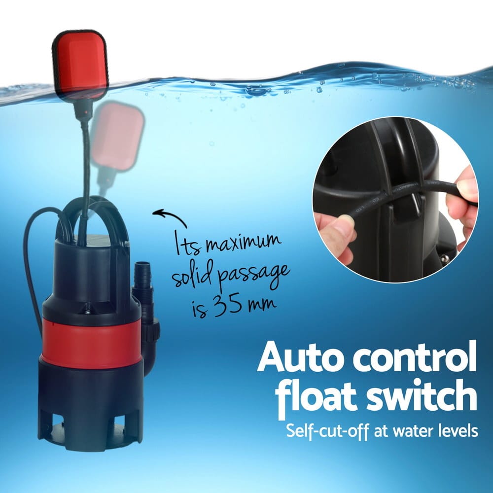 Giantz Tools > Pumps > Sewage Pumps Giantz Garden Submersible Pump 550W Dirty Water Bore Tank Well Steel Sewerage