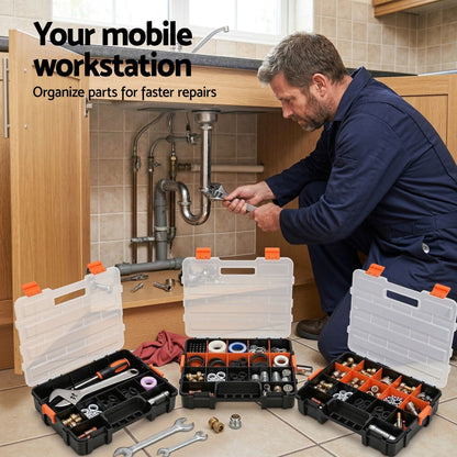Giantz Tools > Tools Storage > Tool Boxes Giantz 3 Pack Tool Box Organizer with Hardware Storage Box for Small Parts