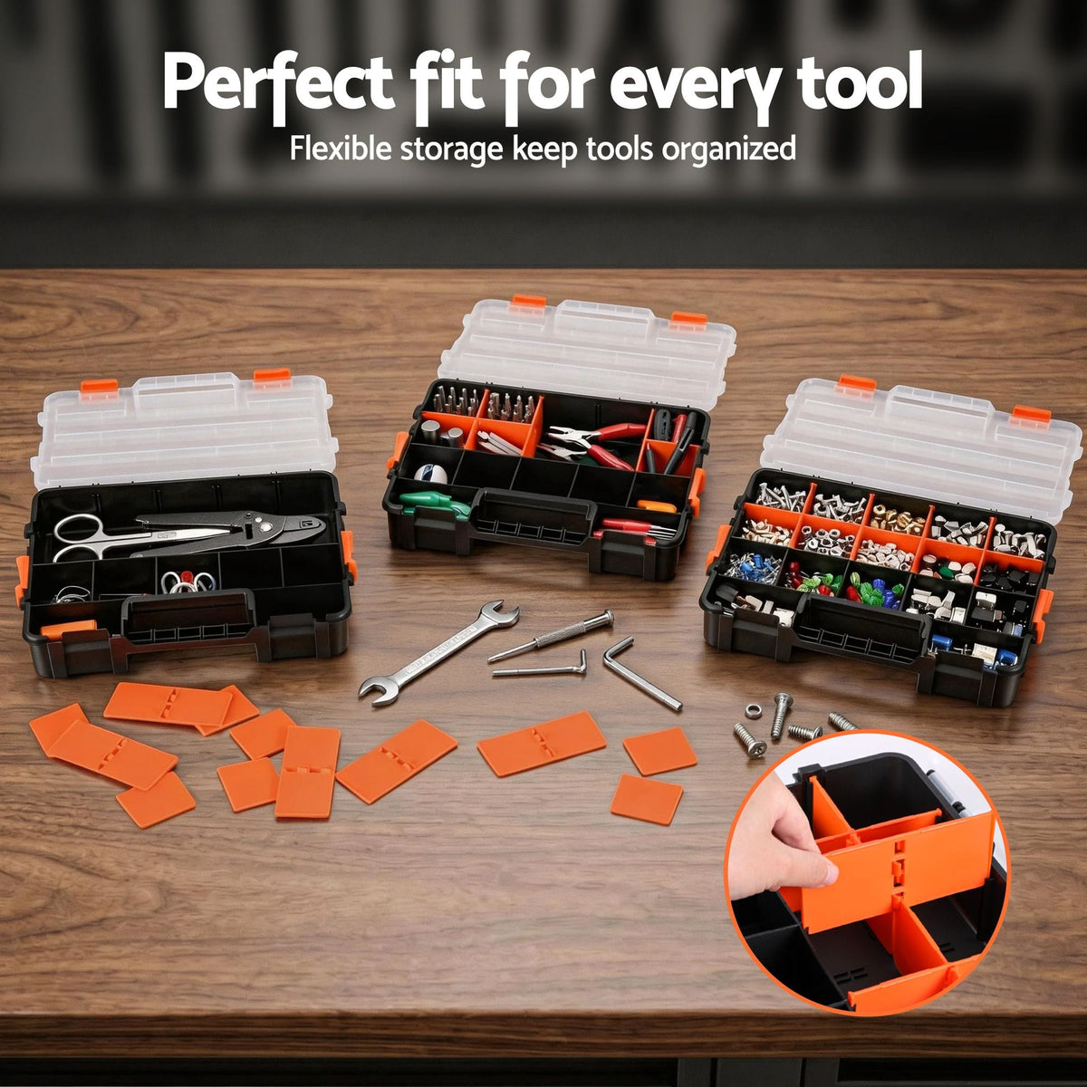 Giantz Tools > Tools Storage > Tool Boxes Giantz 3 Pack Tool Box Organizer with Hardware Storage Box for Small Parts