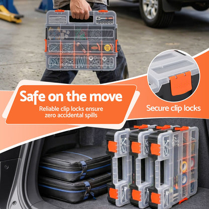 Giantz Tools > Tools Storage > Tool Boxes Giantz 3 Pack Tool Box Organizer with Hardware Storage Box for Small Parts