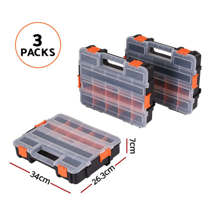 Giantz Tools > Tools Storage > Tool Boxes Giantz 3 Pack Tool Box Organizer with Hardware Storage Box for Small Parts