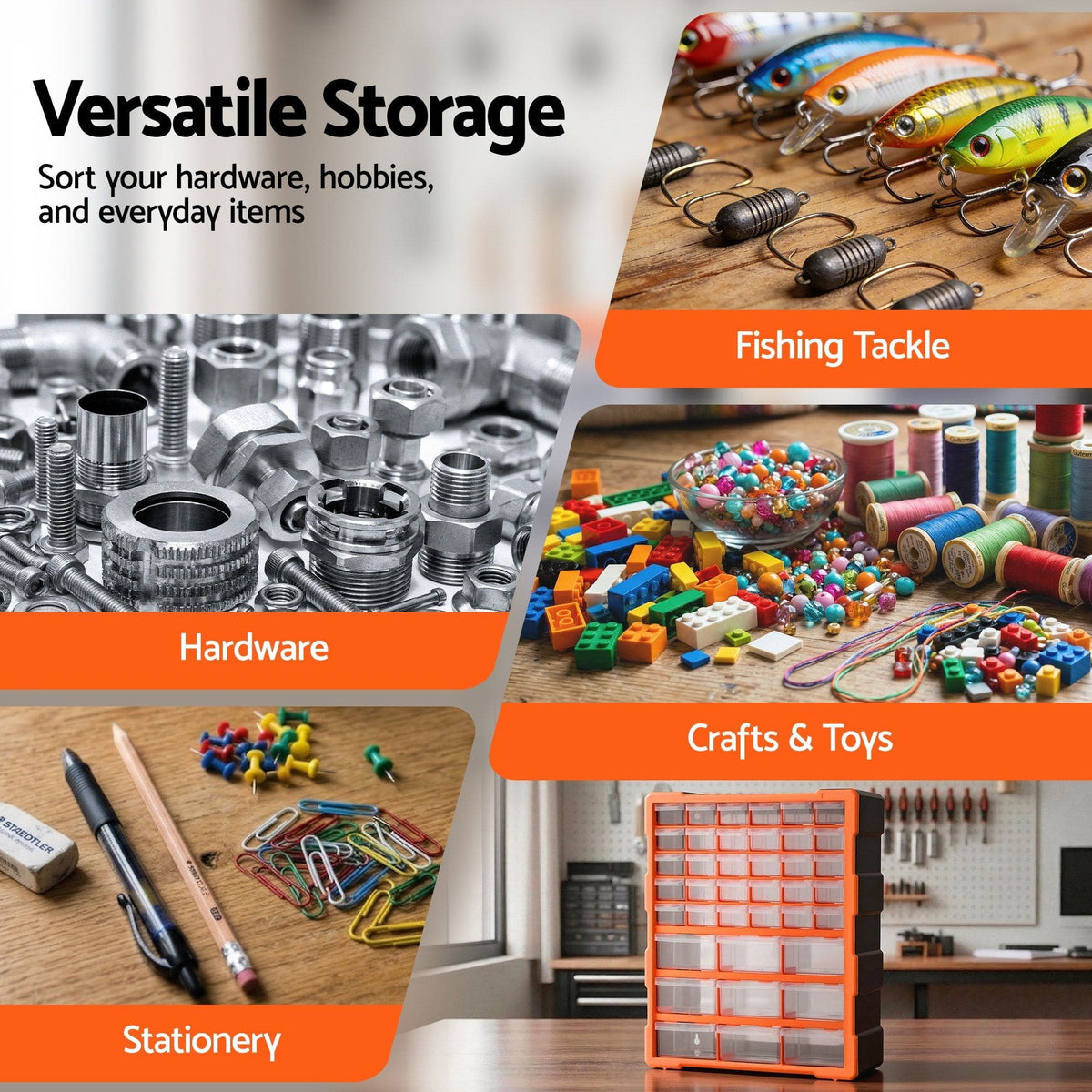Giantz Tools > Tools Storage > Tool Boxes Giantz 39-Drawer Tool Storage Cabinet Anti-Drop Hardware Organizer