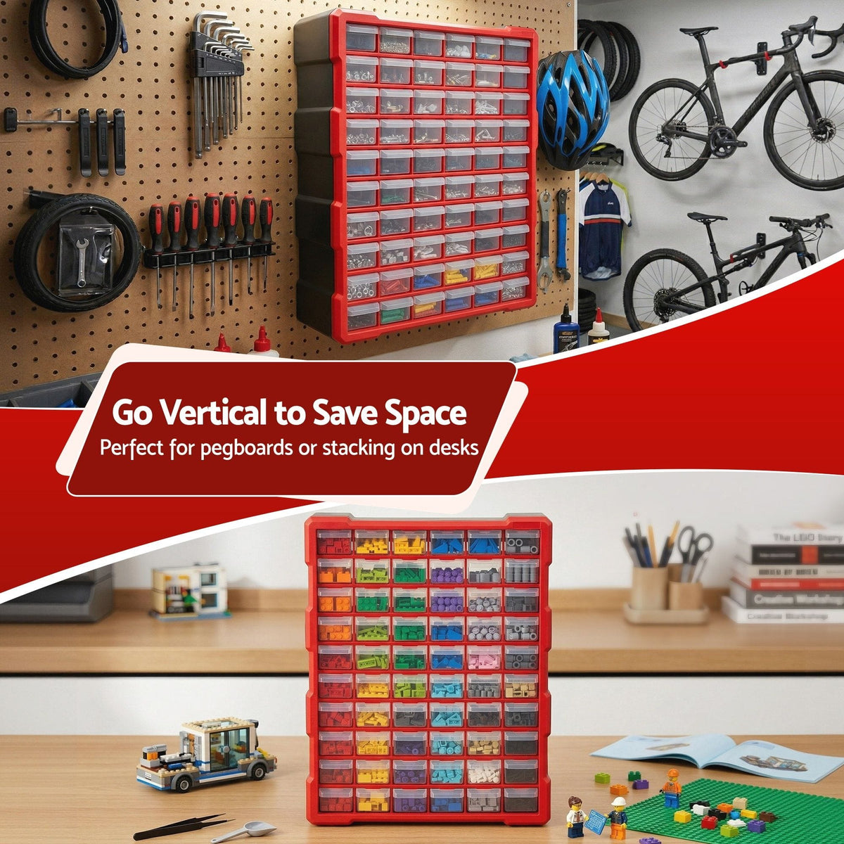 Giantz Tools > Tools Storage > Tool Boxes Giantz 60-Drawer Tool Storage Cabinet, Anti-Drop Hardware Organizer Storage Box