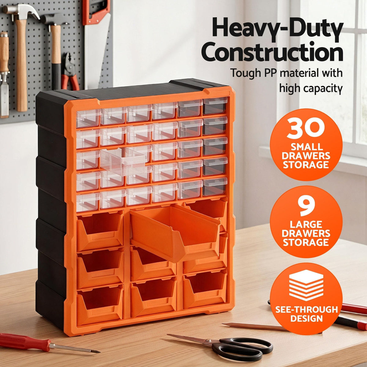 Giantz Tools > Tools Storage > Tool Boxes Giantz Tool Organizer 39-Drawer Hardware Cabinet Screw Storage Box Anti-Drop