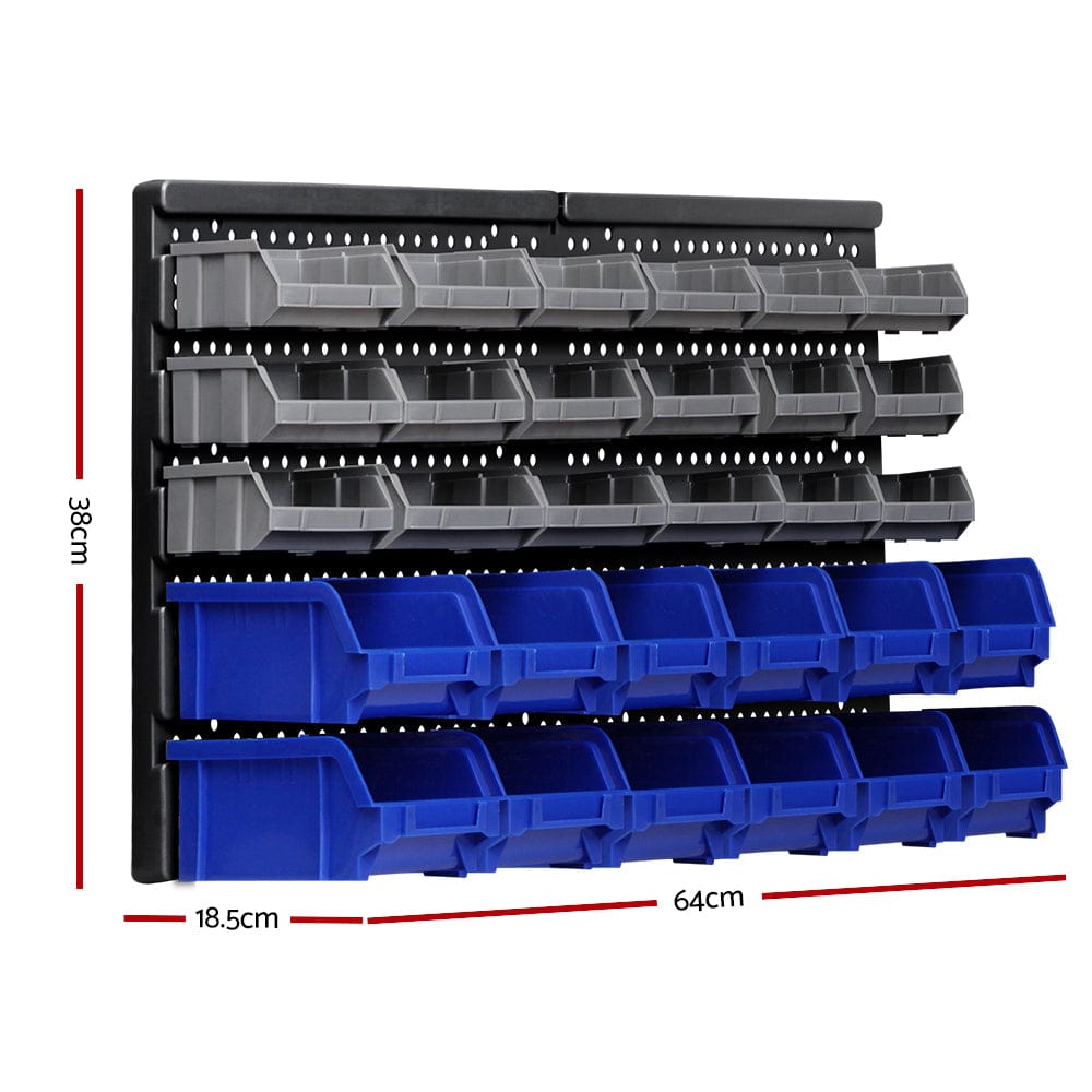 Giantz Tools > Tools Storage > Wall Storage Racks Giantz 30 Storage Bin Rack Wall Mounted