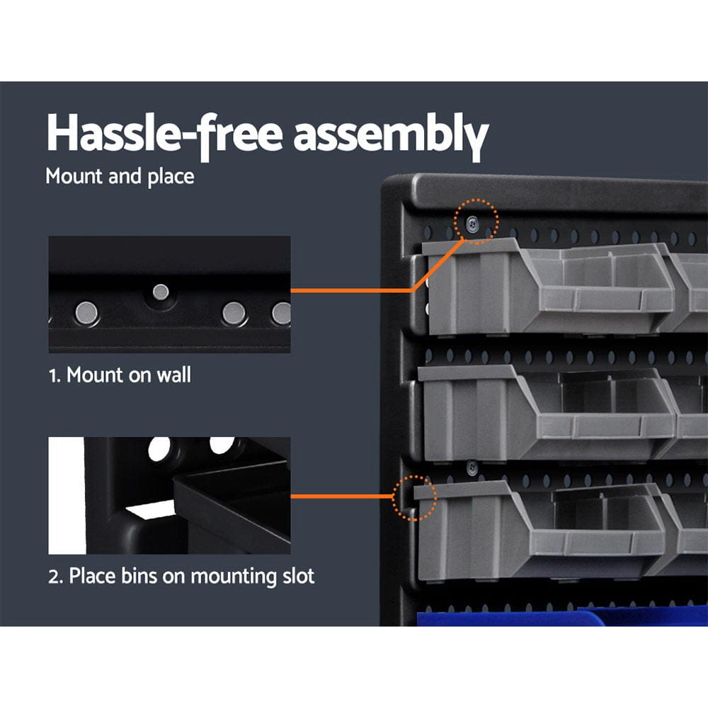 Giantz Tools > Tools Storage > Wall Storage Racks Giantz 30 Storage Bin Rack Wall Mounted