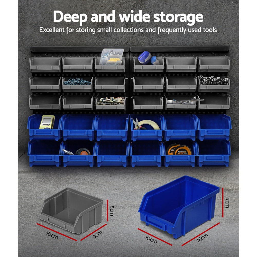 Giantz Tools > Tools Storage > Wall Storage Racks Giantz 30 Storage Bin Rack Wall Mounted