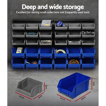 Giantz Tools > Tools Storage > Wall Storage Racks Giantz 30 Storage Bin Rack Wall Mounted