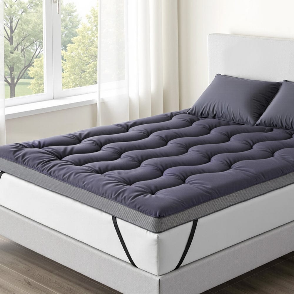 Giselle Furniture > Mattresses > Mattress Toppers Giselle 5cm Mattress Topper Pillowtop toppers Bamboo Charcoal Double