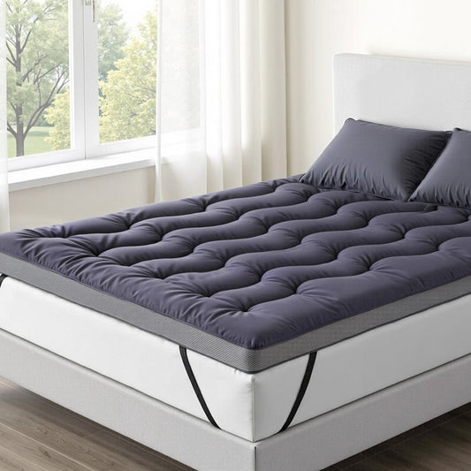 Giselle Furniture > Mattresses > Mattress Toppers Giselle 5cm Mattress Topper Pillowtop toppers Bamboo Charcoal Double