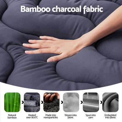 Giselle Furniture > Mattresses > Mattress Toppers Giselle 5cm Mattress Topper Pillowtop toppers Bamboo Charcoal Double