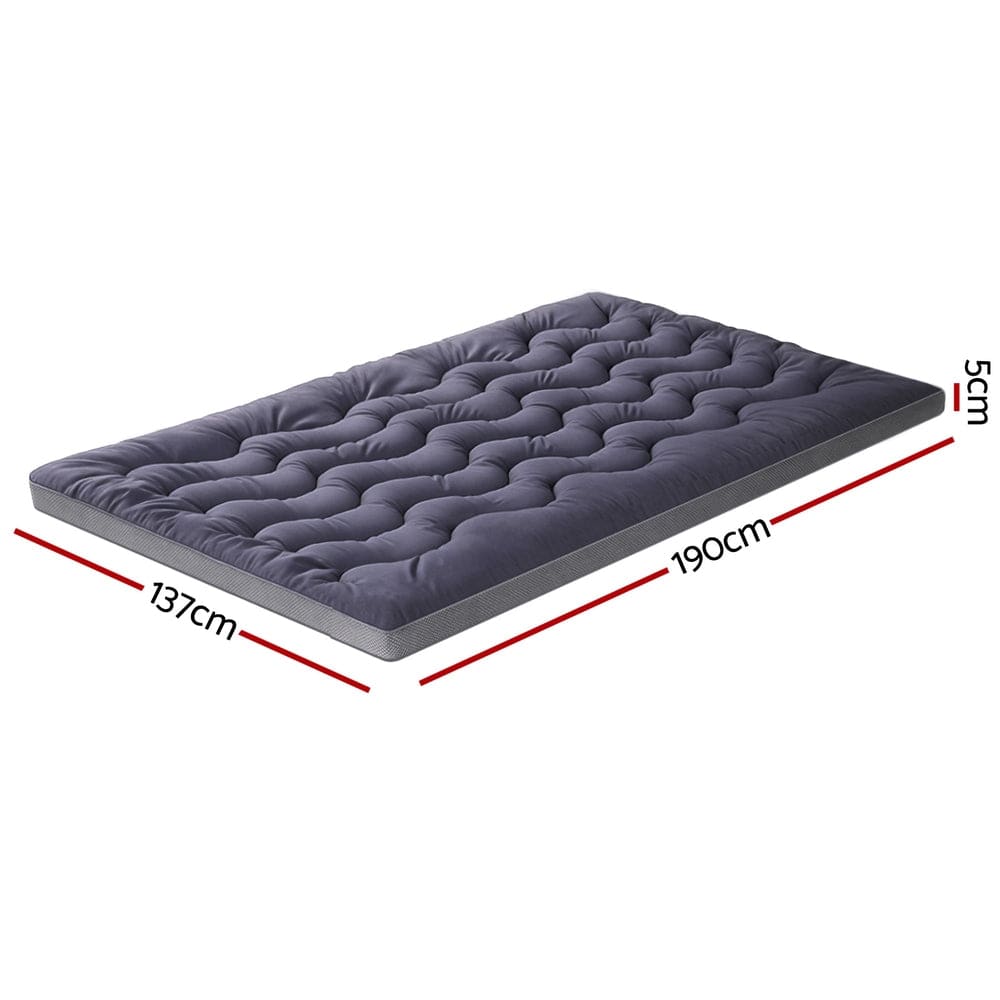 Giselle Furniture > Mattresses > Mattress Toppers Giselle 5cm Mattress Topper Pillowtop toppers Bamboo Charcoal Double