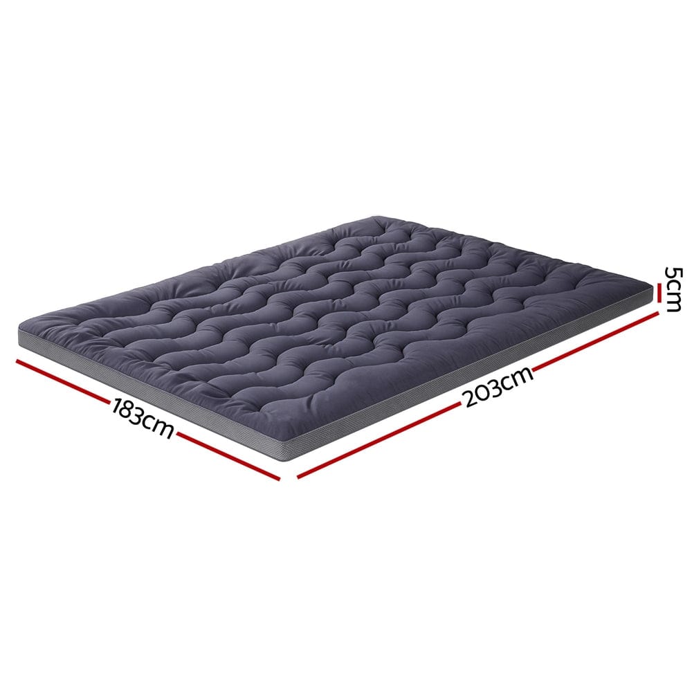 Giselle Furniture > Mattresses > Mattress Toppers Giselle 5cm Mattress Topper Pillowtop toppers Bamboo Charcoal King