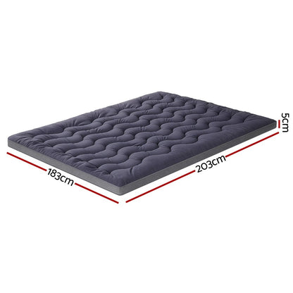 Giselle Furniture > Mattresses > Mattress Toppers Giselle 5cm Mattress Topper Pillowtop toppers Bamboo Charcoal King