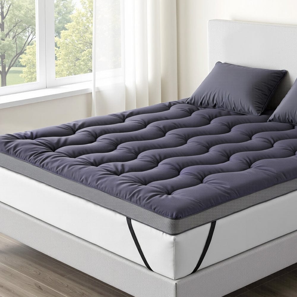 Giselle Furniture > Mattresses > Mattress Toppers Giselle 5cm Mattress Topper Pillowtop toppers Bamboo Charcoal Queen