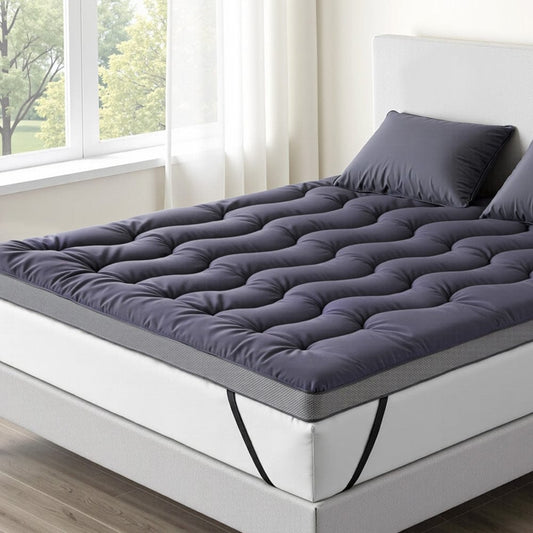Giselle Furniture > Mattresses > Mattress Toppers Giselle 5cm Mattress Topper Pillowtop toppers Bamboo Charcoal Queen