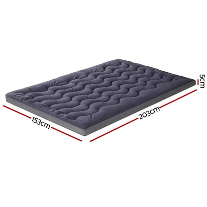 Giselle Furniture > Mattresses > Mattress Toppers Giselle 5cm Mattress Topper Pillowtop toppers Bamboo Charcoal Queen