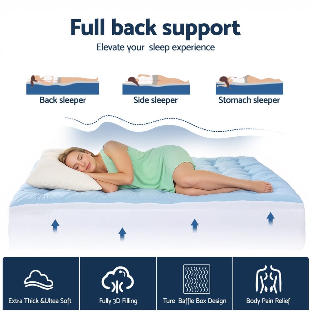 Giselle Furniture > Mattresses > Mattress Toppers Giselle 5cm Mattress Topper Pillowtop toppers Double-Sided King Single