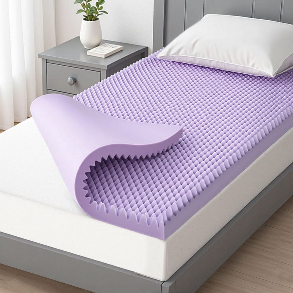 Giselle Furniture > Mattresses > Mattress Toppers Giselle 5cm Memory Foam Mattress Topper Lavender Infused Egg Crate Pad Mat Single
