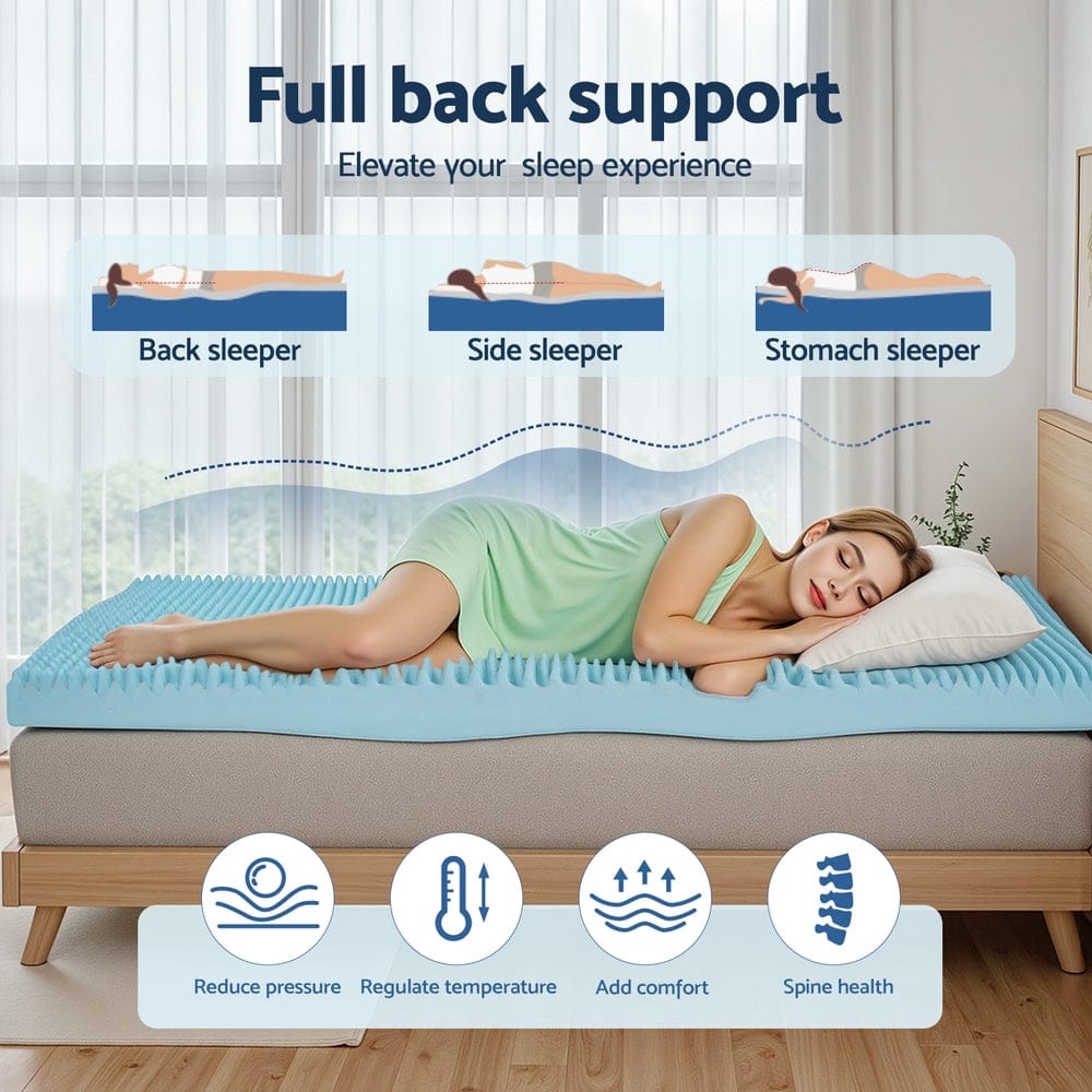 Giselle Furniture > Mattresses > Mattress Toppers Giselle 8cm Memory Foam Mattress Topper Gel Egg Crate Foam Bamboo King Single