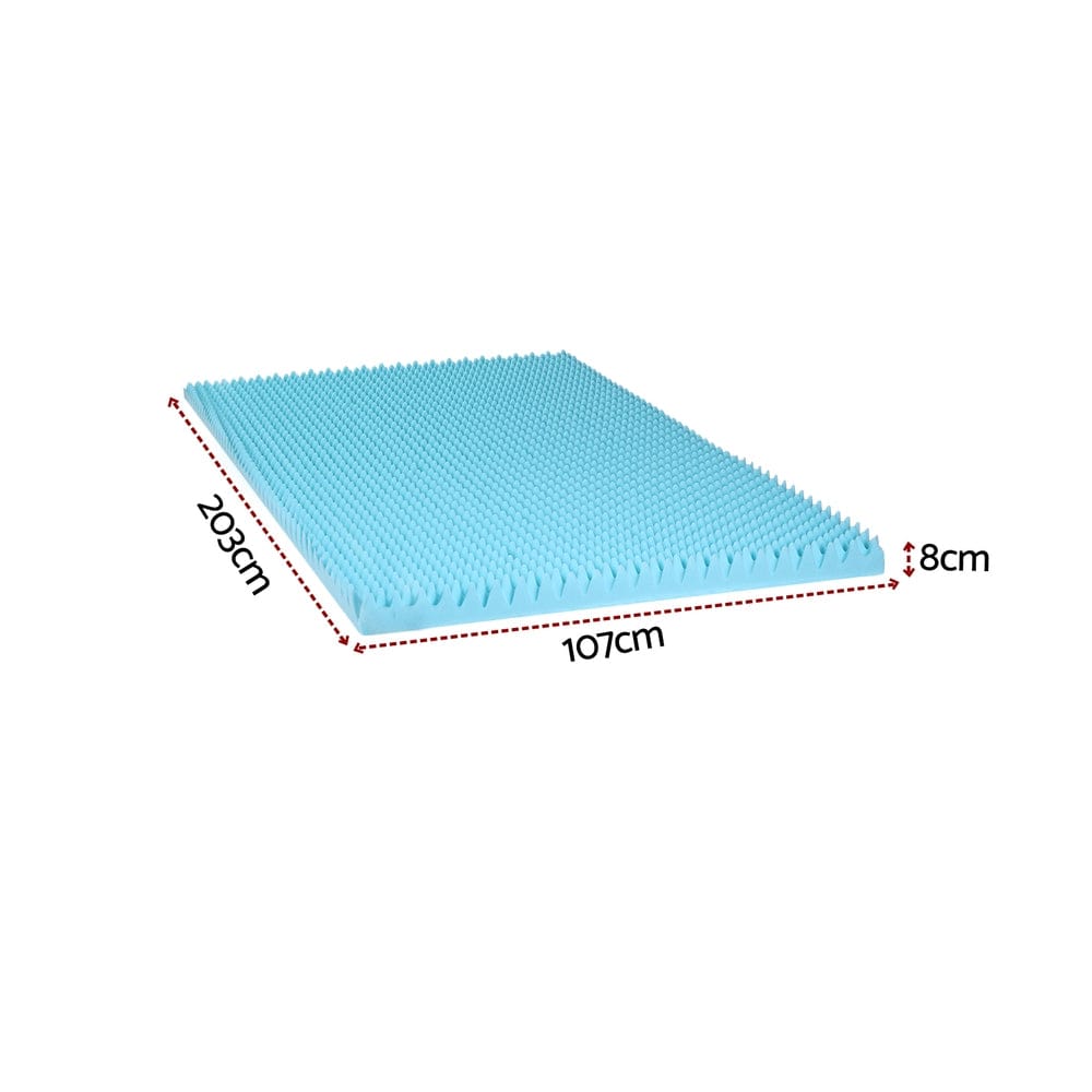 Giselle Furniture > Mattresses > Mattress Toppers Giselle 8cm Memory Foam Mattress Topper Gel Egg Crate Foam Bamboo King Single