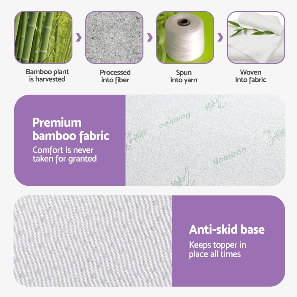 Giselle Furniture > Mattresses > Mattress Toppers Giselle 8cm Memory Foam Mattress Topper Lavender Infused Bamboo Cover 7-Zone King Single