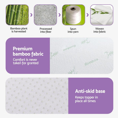 Giselle Furniture > Mattresses > Mattress Toppers Giselle 8cm Memory Foam Mattress Topper Lavender Infused Bamboo Cover 7-Zone King Single