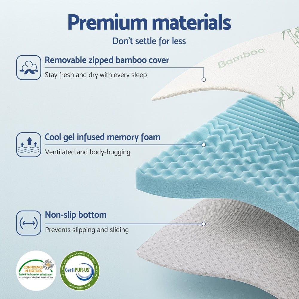 Giselle Furniture > Mattresses > Mattress Toppers Giselle Bedding 5cm Memory Foam Mattress Topper 7-Zone King Single