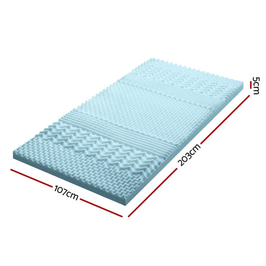 Giselle Furniture > Mattresses > Mattress Toppers Giselle Bedding 5cm Memory Foam Mattress Topper 7-Zone King Single