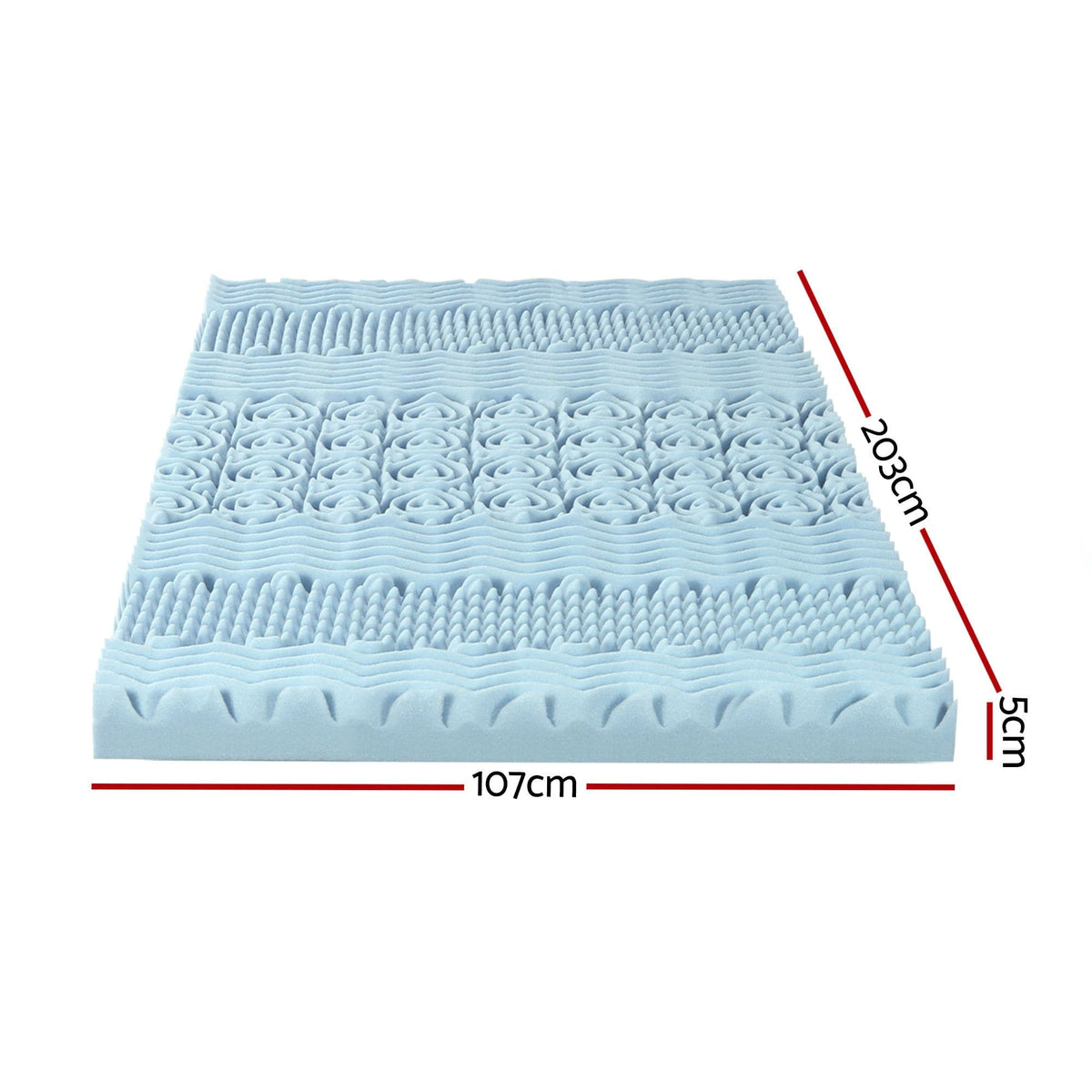 Giselle Furniture > Mattresses > Mattress Toppers Giselle Bedding 5cm Memory Foam Mattress Topper 7-Zone King Single