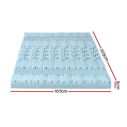 Giselle Furniture > Mattresses > Mattress Toppers Giselle Bedding 5cm Memory Foam Mattress Topper 7-Zone King Single