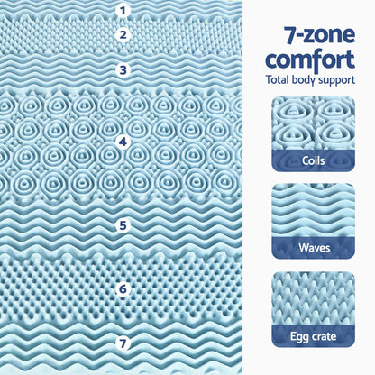 Giselle Furniture > Mattresses > Mattress Toppers Giselle Bedding 5cm Memory Foam Mattress Topper 7-Zone King Single